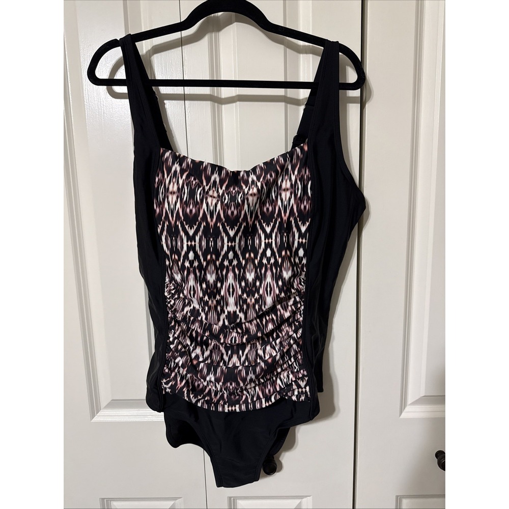 Women's Swimsuit For All One Piece Bathing Suit Size 22 Cinch Waist